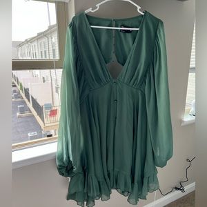 ASOS green chiffon dress